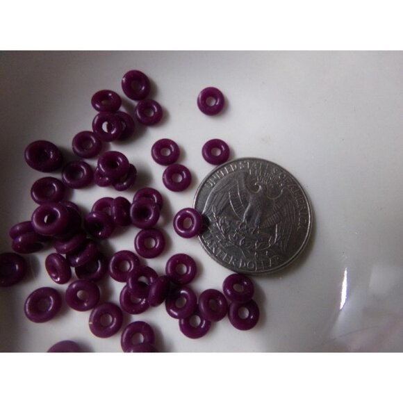 Dark Purple Rubber Rings fit Large Hole European - Picture 2 of 2